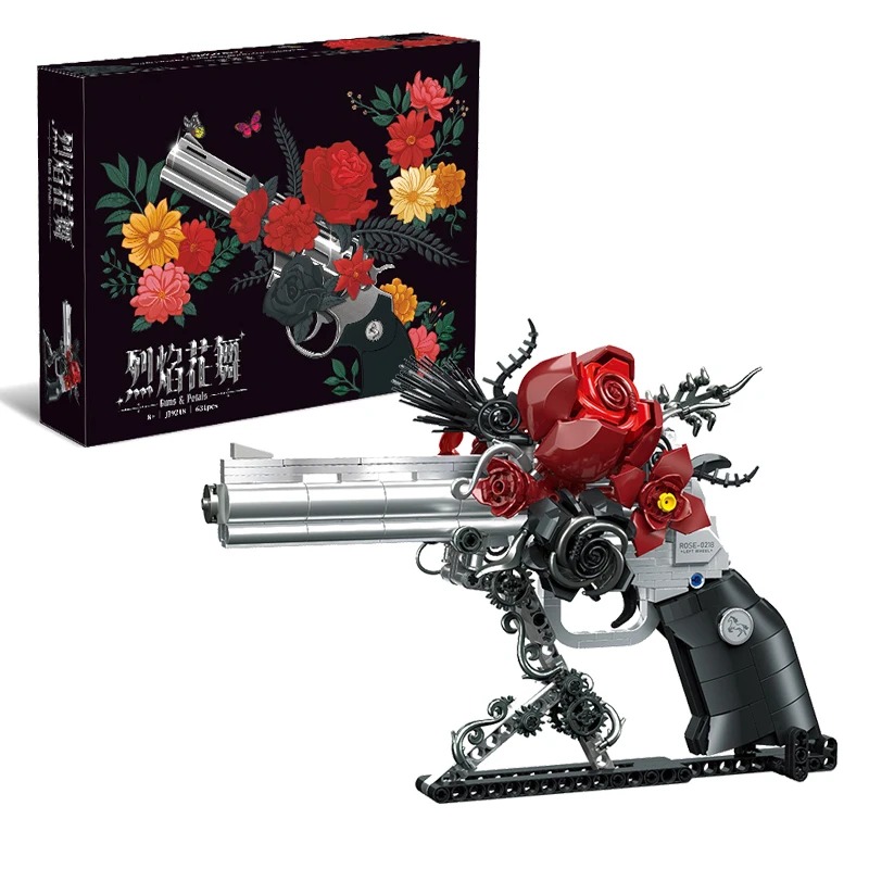 Model Kit Revolver - 631pcs 로즈 리볼버 건 빌딩 블록