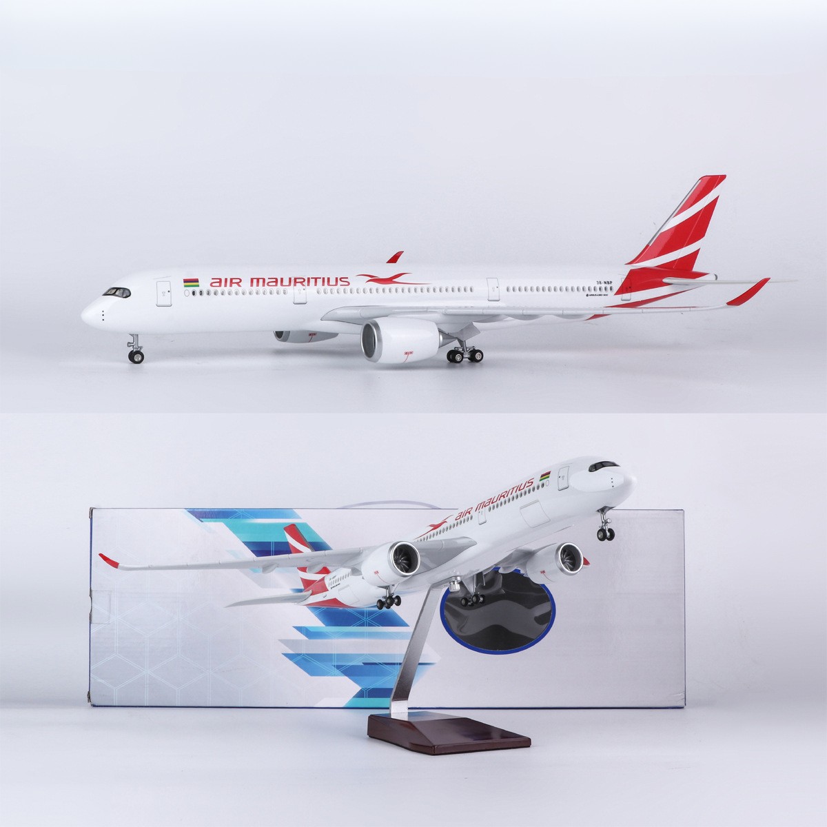 Model Kit Plane - 47cm 모리셔스 A350 모델 항공기 레진