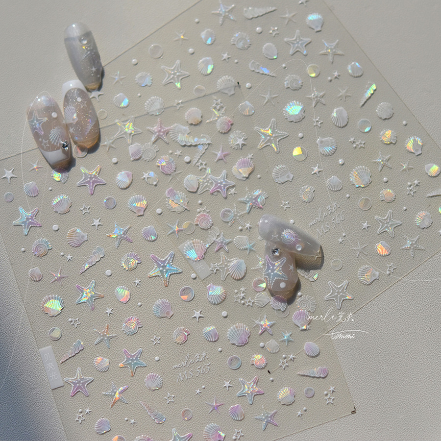 플래시 조개 불가사리 물결 무늬 고품질 여름 바다 네일 - Waterslide Decal Paper 리뷰 및 가격