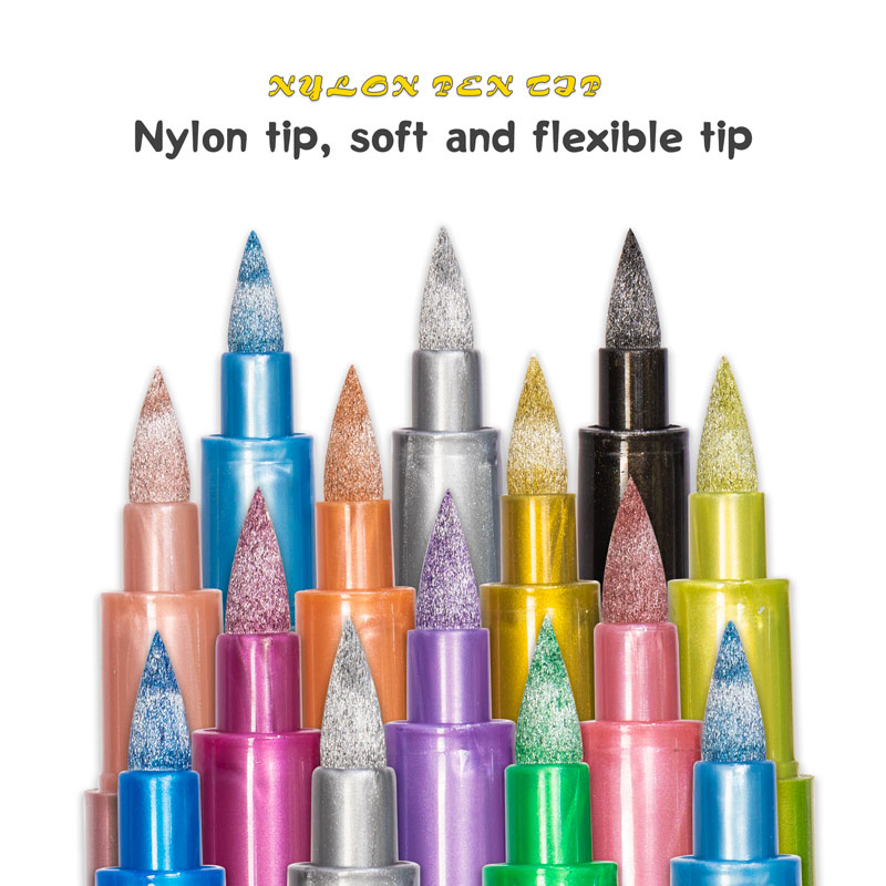 12 가지 색상 브러시 금속 페인트 마커 펜 바위 그림 - Model Kit Markers 리뷰 및 가격