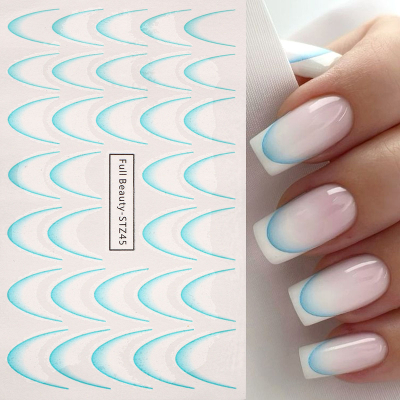그라데이션 프렌치 네일 아트 스티커, 잉크 블루밍 웨이 - Waterslide Decal Paper 리뷰 및 가격