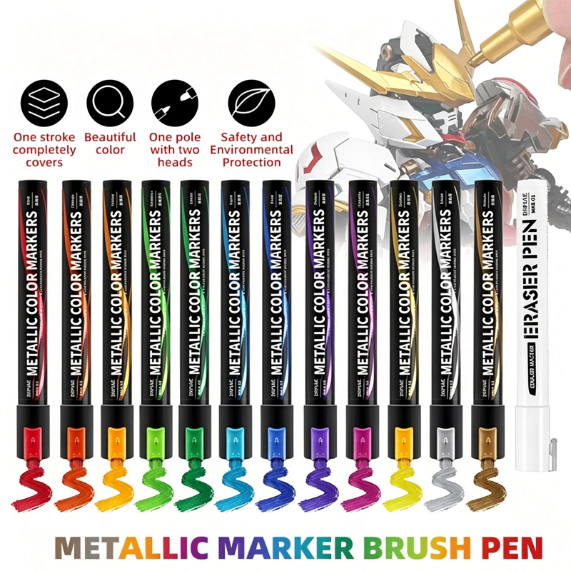 메탈릭 마커 메카 페인팅용 컬러링 펜 페인트 도구 세트 - Model Kit Markers 리뷰 및 가격
